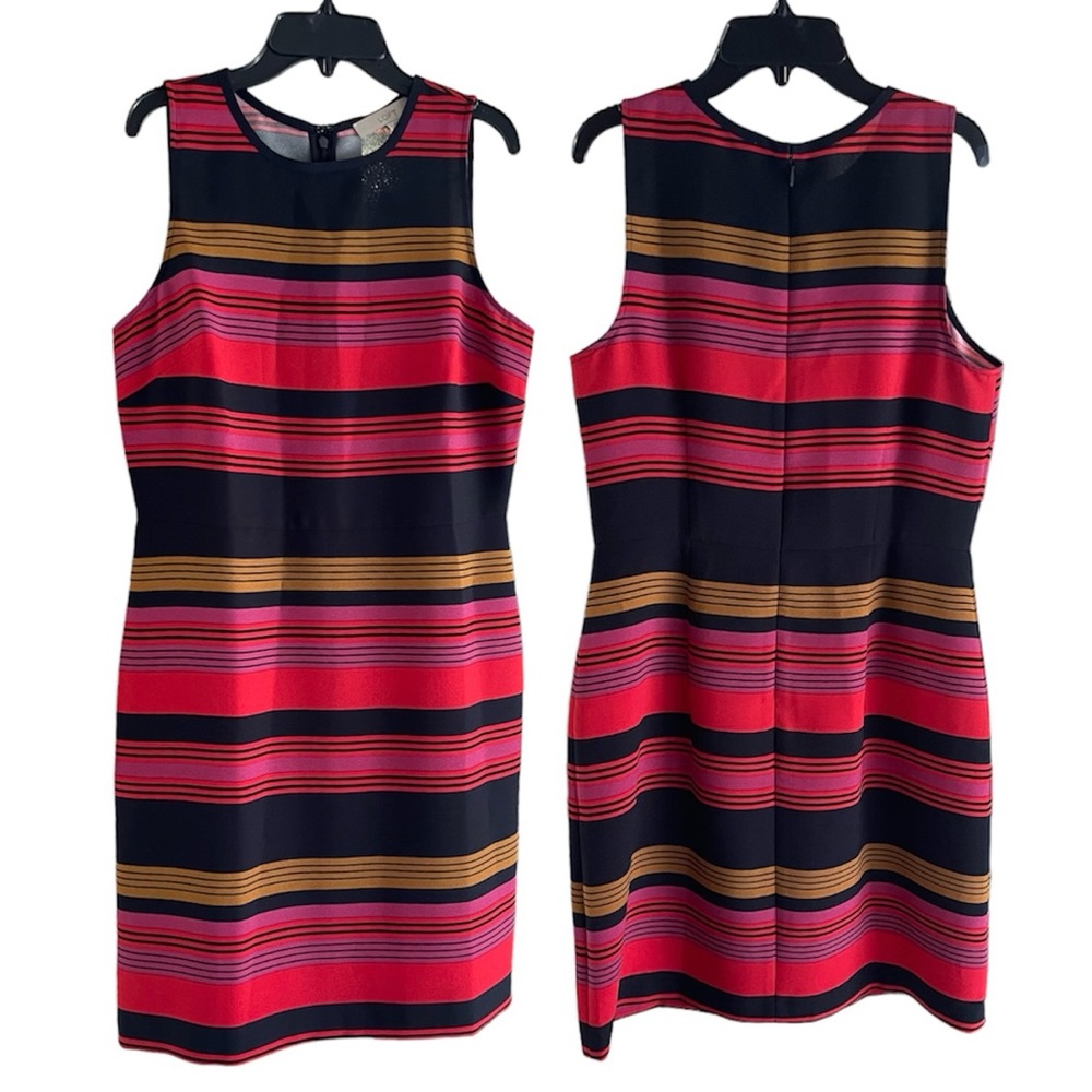 Ann Taylor Loft Multicolor Sleeveless Striped Shift Dress Size 8